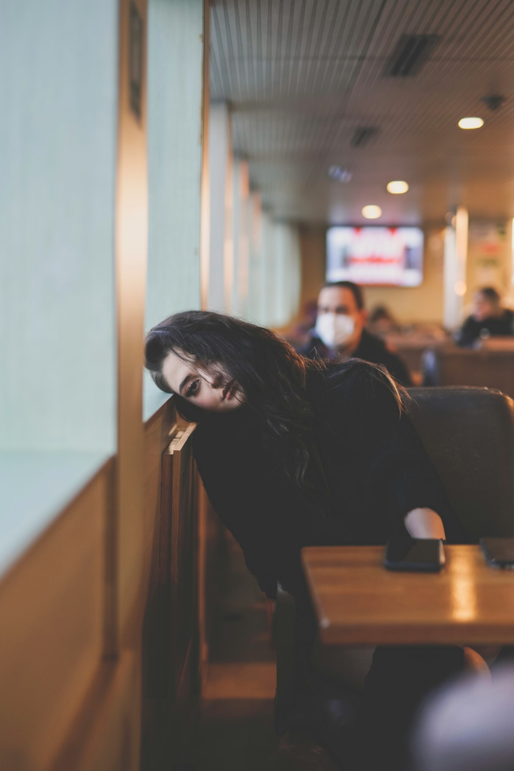 woman with her head to the side